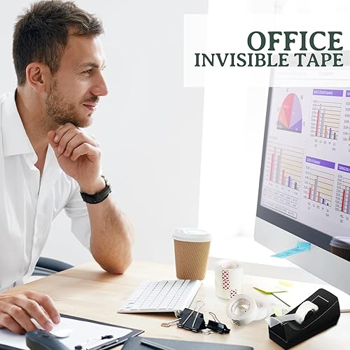 Miniatura 7 de Yahenda Cintas invisibles, 96 rollos de 0.75 x 1000 pulgadas, cinta transparente con acabado mate para dispensador para uso en oficina, hogar,
