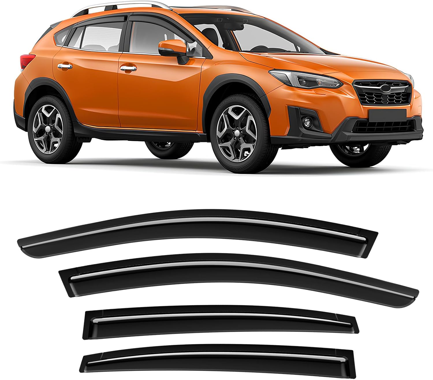 in-Channel Rain Guards Fit for Chevrolet Colorado Crew Cab 2023-2025 Black Extra Durable Shatterproof Side Window Wind Deflectors Fit for GMC Canyon 2023-2025, Vent Window Visors- 4 PCS