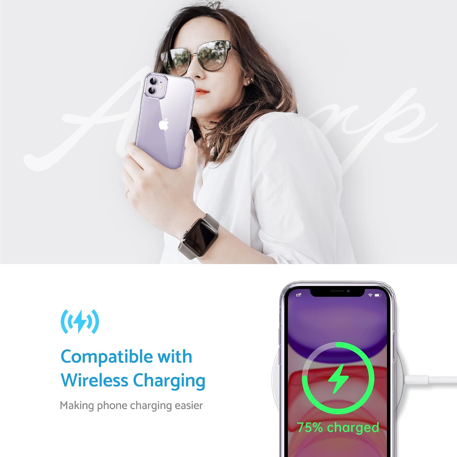Anqrp Designed for iPhone 11 Crystal Clear Case, [Support Wireless Charing] [Anti-Yellowing] Transparent Slim Anti-Scratch Phone Case Cover for iPhone 11 6.1 inch, Clear