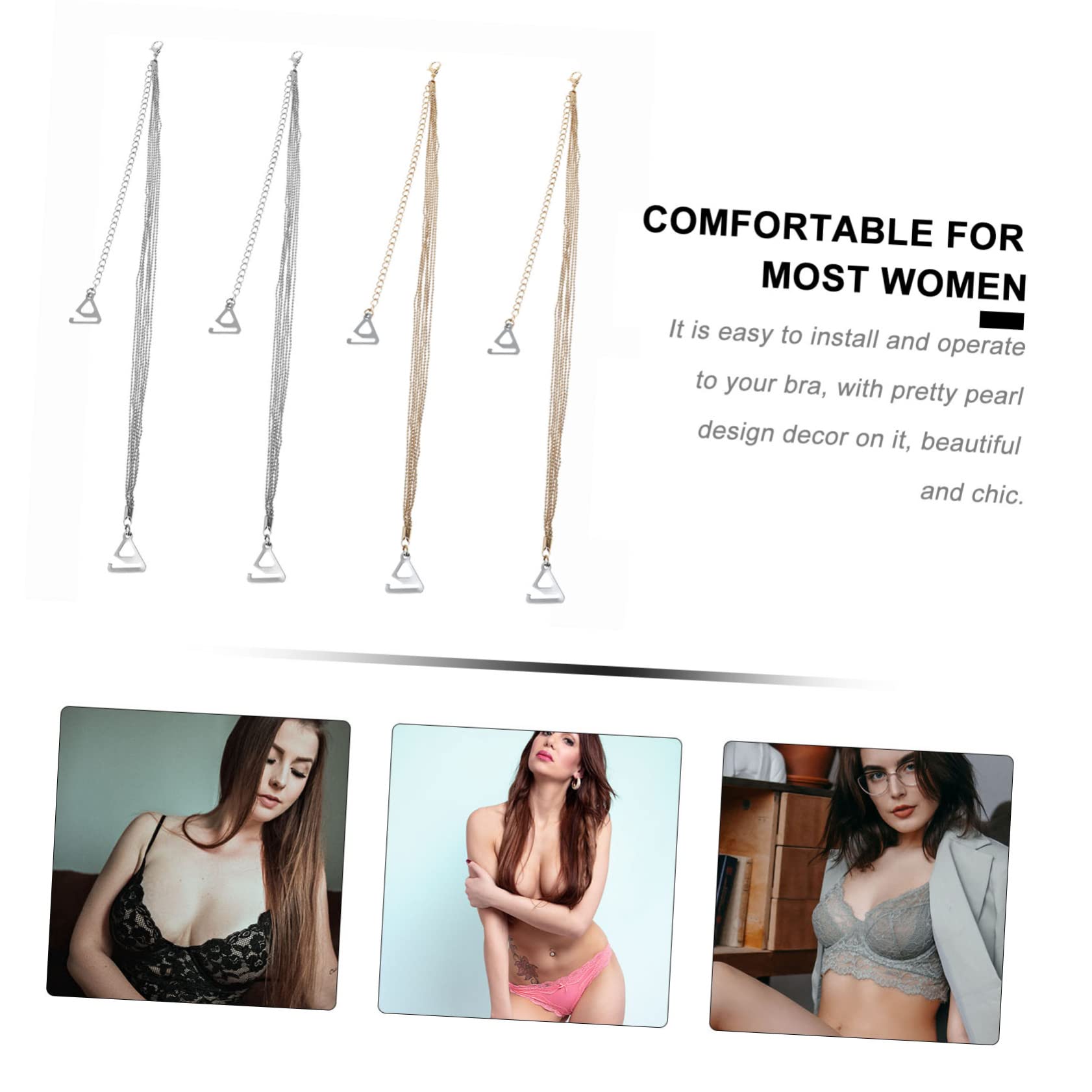 GALPADA 6pares Correas De Sujetador Ajustables Perlas Para Mujeres Diseño Antideslizante Para Bodas y Ocasiones Especiales