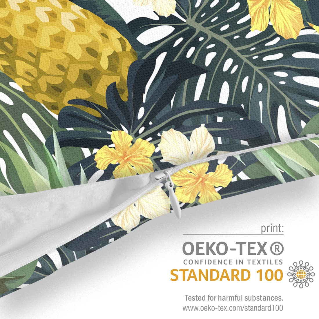 VOID Ananas Blüten Kissenbezug Kissenhülle Sofakissen Kissen Deko Ostern Outdoor-Kissen Dekokissen, Kissen Größe:60 x 60 cm