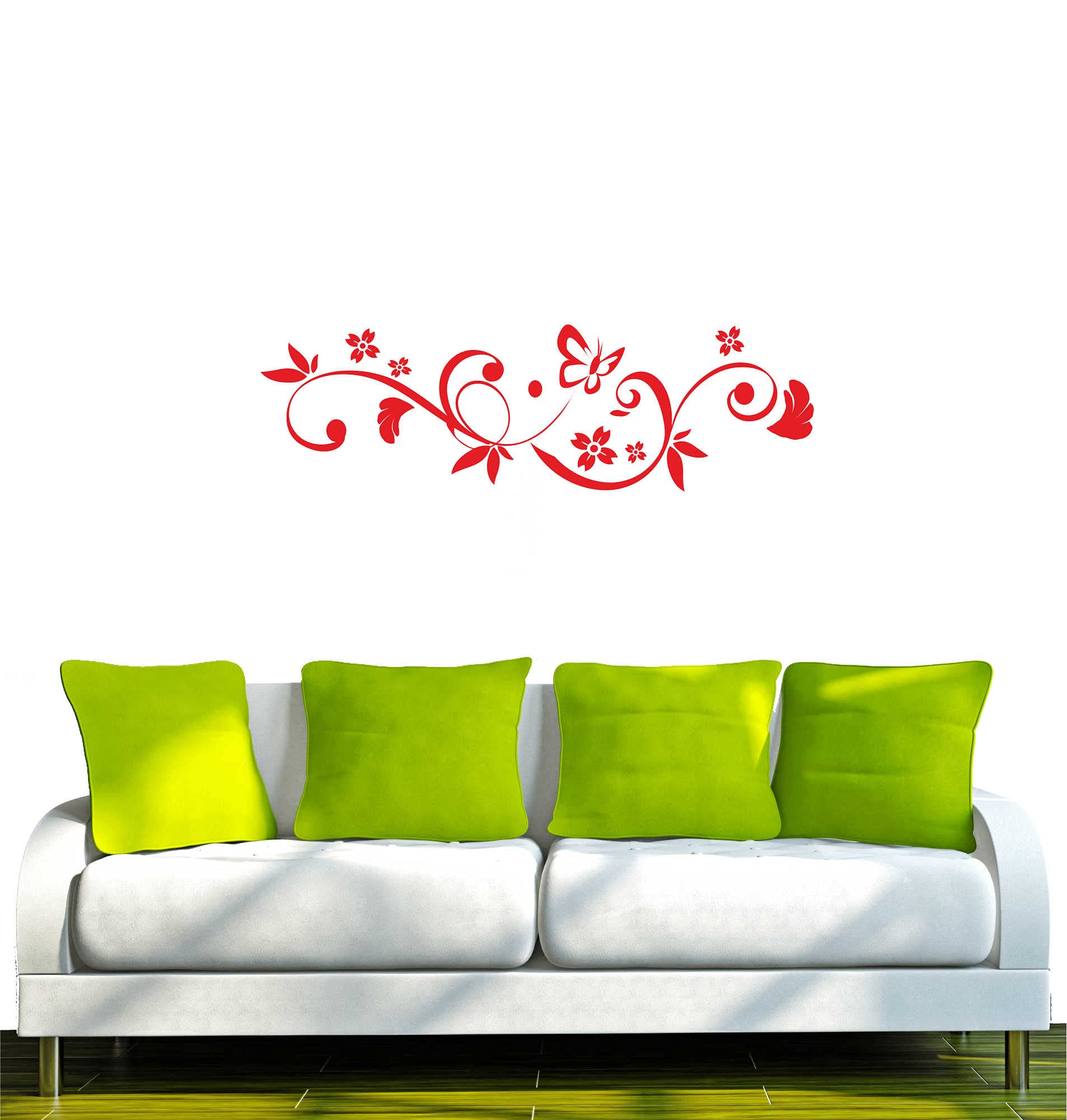 INDIGOS UG - Decalcomanie da muro - adesivi da parete - Murale - Multicolore MD124 Anello Farfalla 80 x 80 cm - Decorazione per soggiorno, camera dei bambini, ufficio, scuola