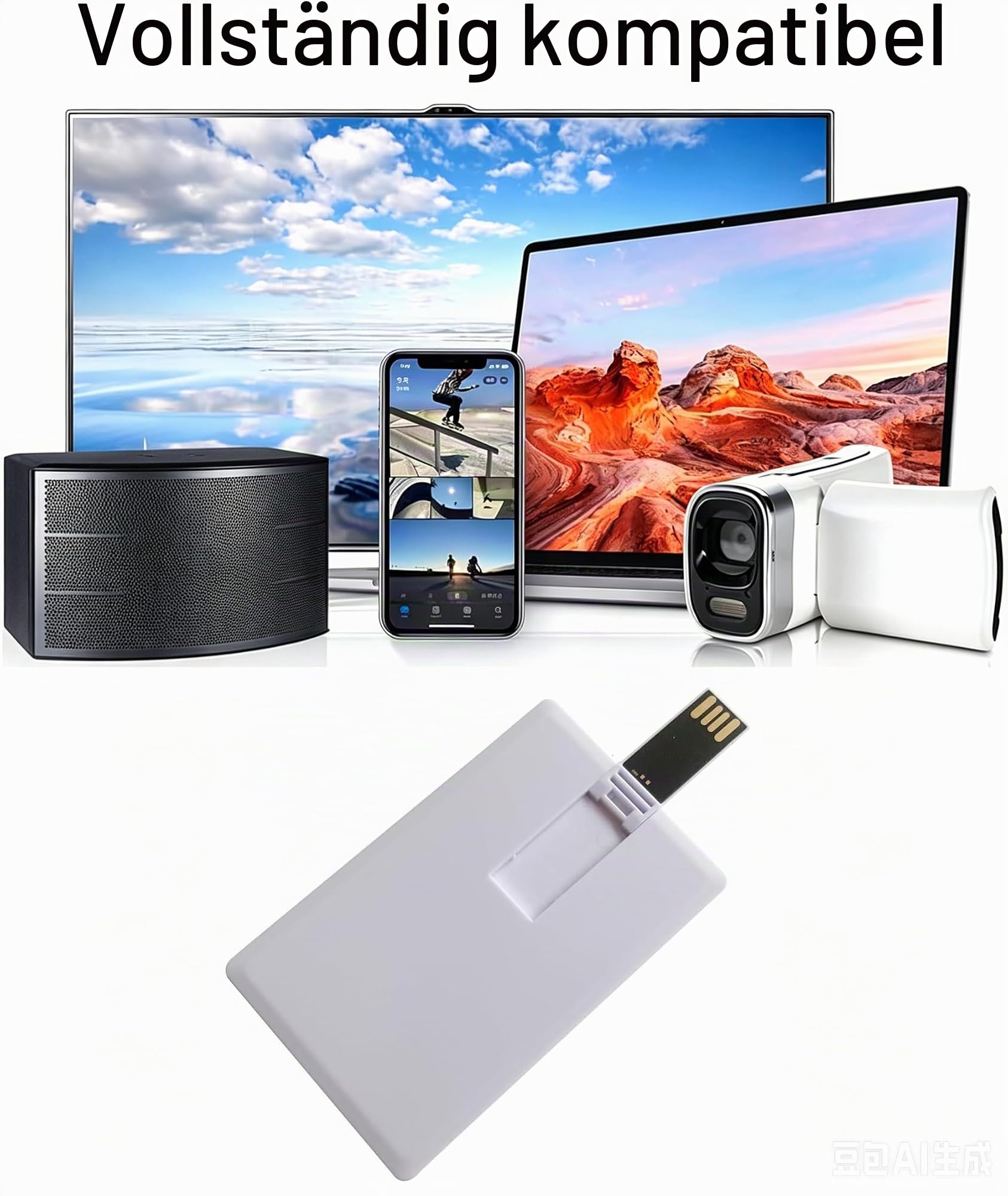10 Stück USB-Flash-Laufwerk,weiß 16GB Kredit-Bankkartenform Flash-Laufwerk Memory Stick U-Disk-Daumen-Geschenk USB Stick Flach