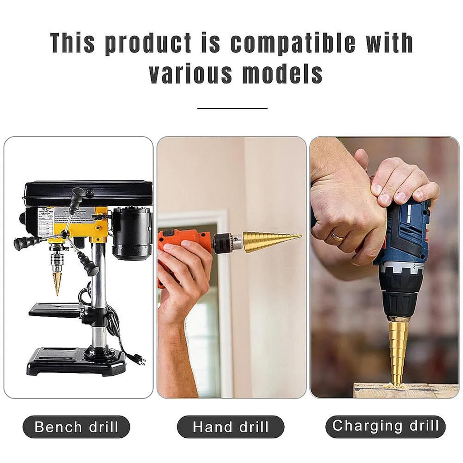 1Pc Step Drill Bit Set Straight Flute Milling Cutter for Woodworking Wood Aluminium Metal Sheet Core Hole Opener 4-52mm