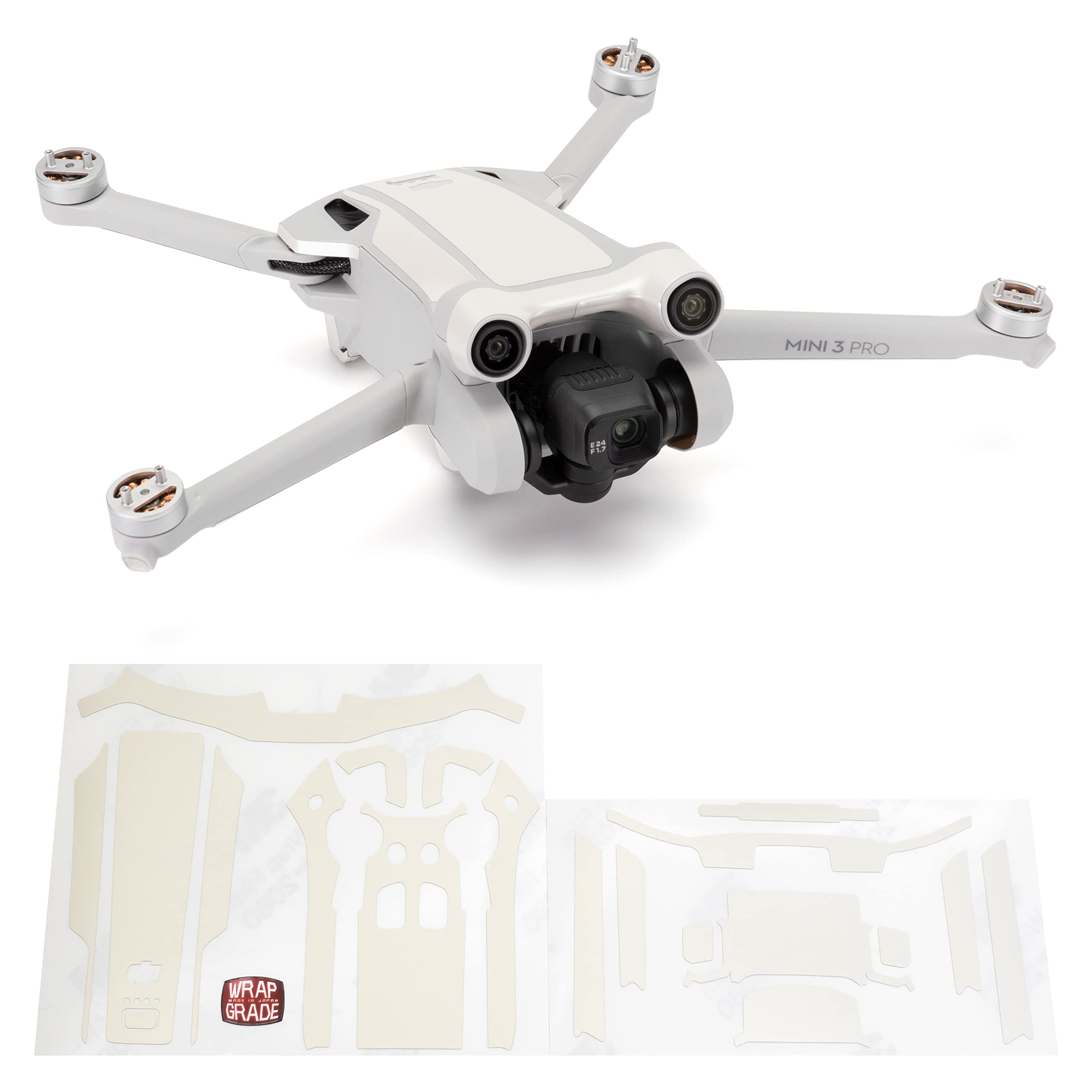 WRAPGRADE Skin Stickers compatible with DJI Mini 3 Pro | Accent Color (MADAGASCAR PEARL)