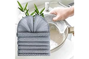 Multipurpose Wire Dishwashing Rags for Wet and Dry, 6 Count