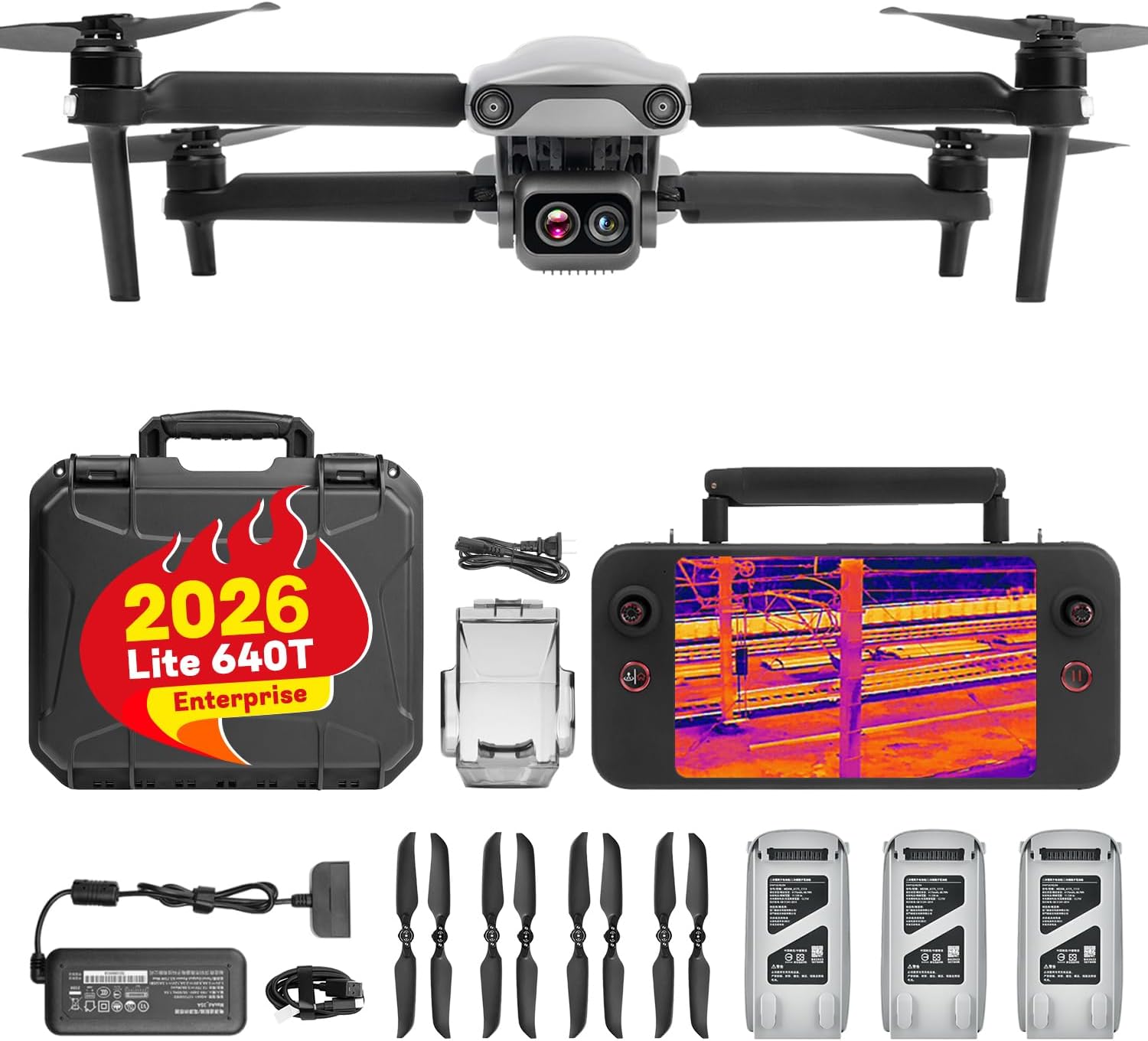 Autel Robotics EVO Lite 640T Enterprise, 640 * 512 30Hz T~hermal&1/2'' CMOS 48MP C-amera, AI Target Recognition, 40 Minutes,12KM Transmission, Support Remote ID