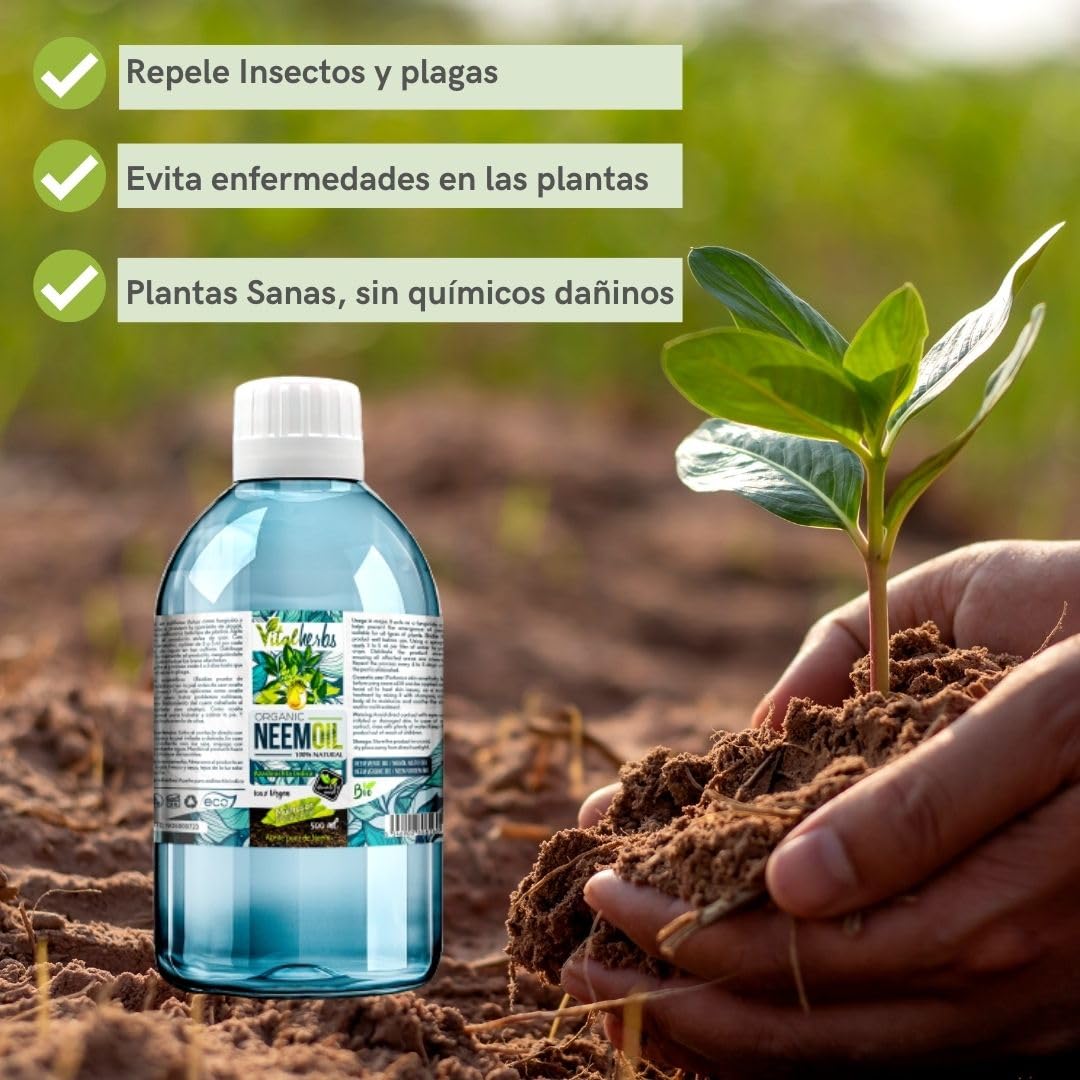Aceite Vegetal de Neem 100 ml. 100% Natural y Orgánico - Bio. Multiusos: Ideal Para Piel, Cabello y Plantas