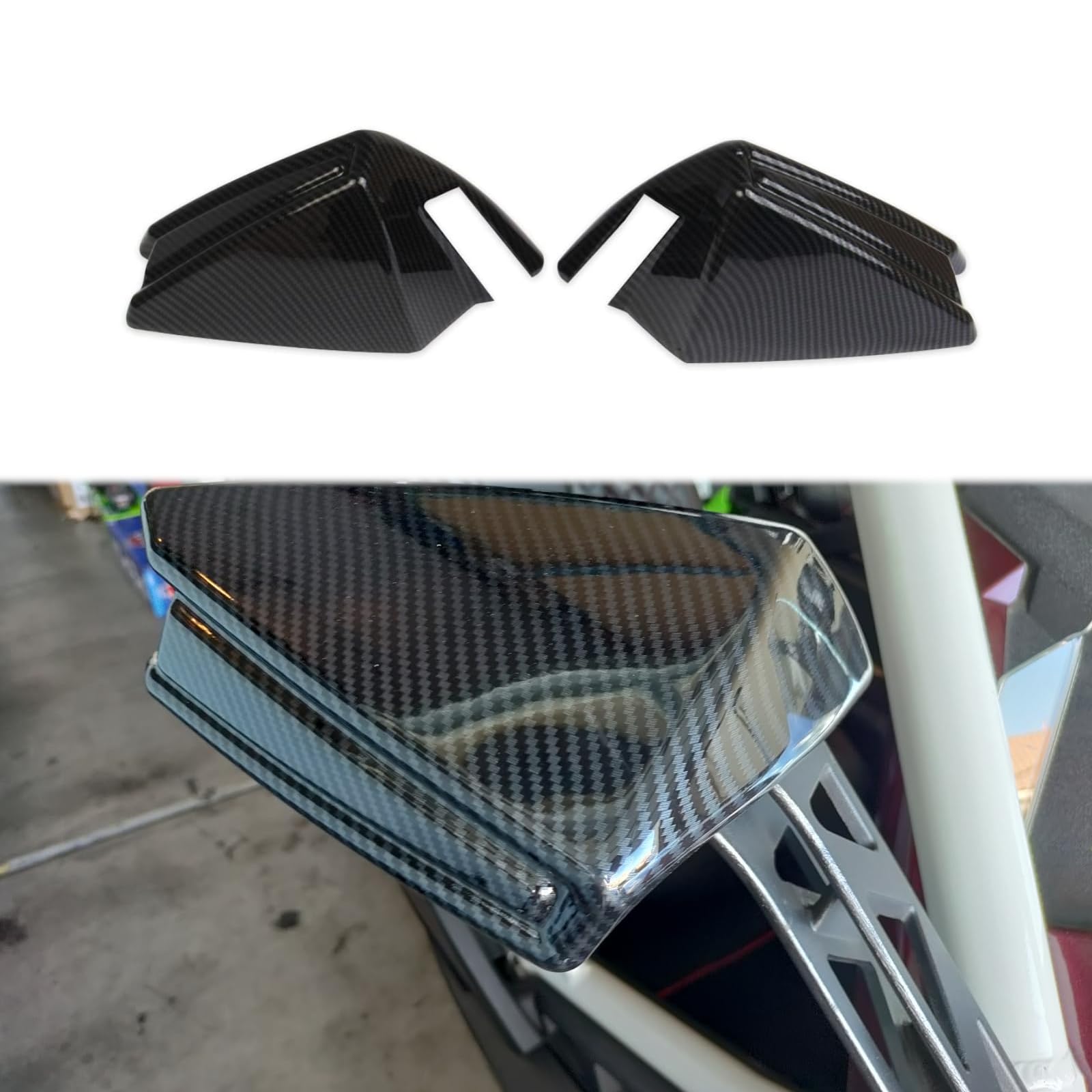 Carbon Fiber Side Rearview Mirror Guard Cover Molding Trim For Polaris Slingshot 2020-2023