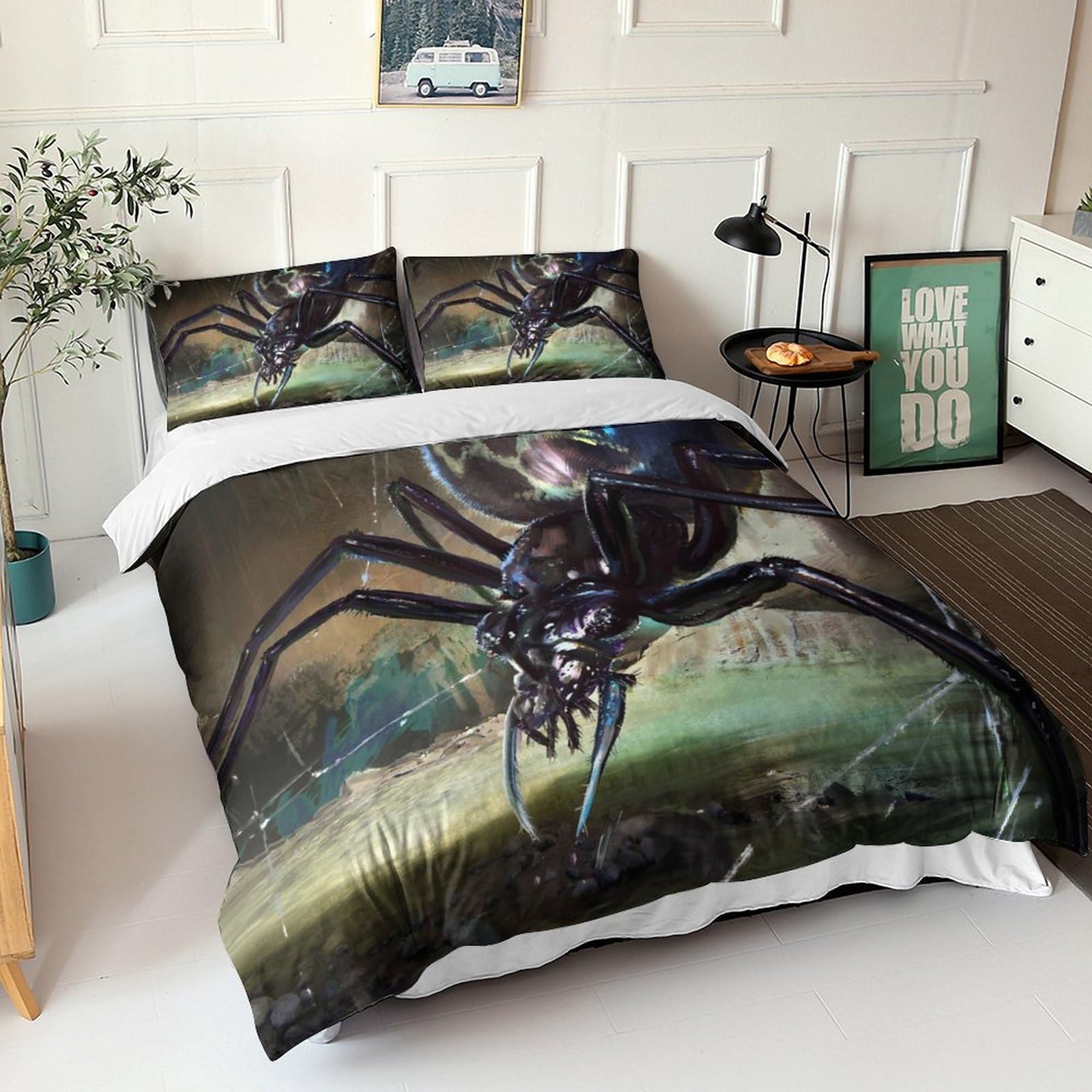 Parure de lit motif araignée 3 pièces, le cadeau idéal pour passionnés de reptiles