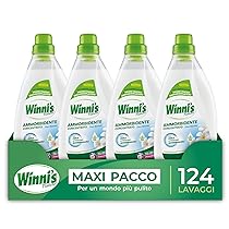 Winni’s – Ammorbidente Lavatrice Ipoallergenico Concentrato Ecoformato, 124 Lavaggi, Fragranza Fiori Bianchi, Con Perle di Profumo Biodegradabili, 775 ml x 4 Confezioni