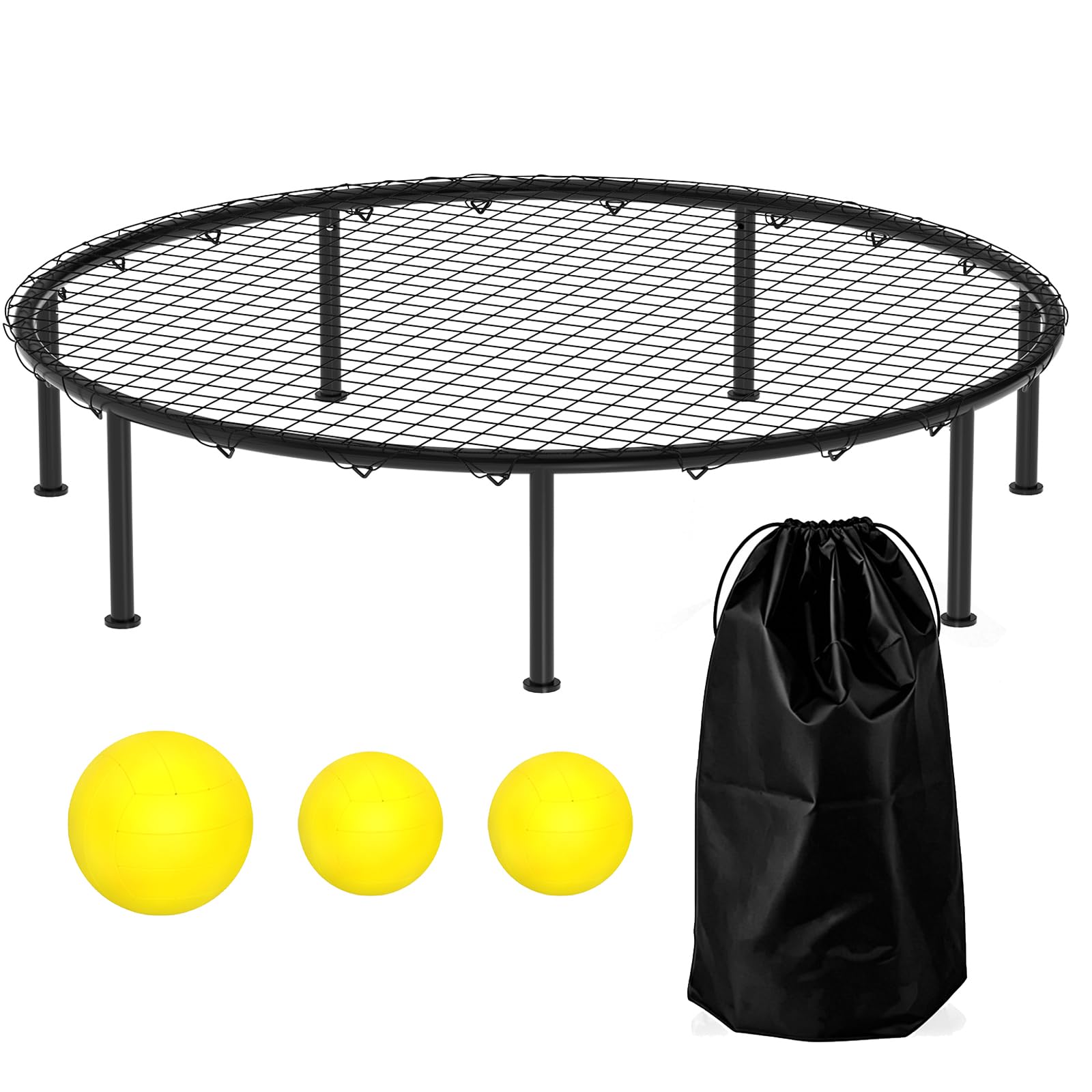 Set da gioco per esterni con struttura in metallo, set completo per giardino, spiaggia e parco, include 3 palline, borsa per il trasporto, giochi da giardino e giochi con palla, per adulti e