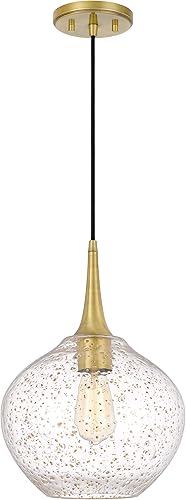 Hive - Lámpara de cristal dorado con acabado de latón vintage, 11 x 11 x 15 pulgadas, colgante pequeño (AMZ80005-010)