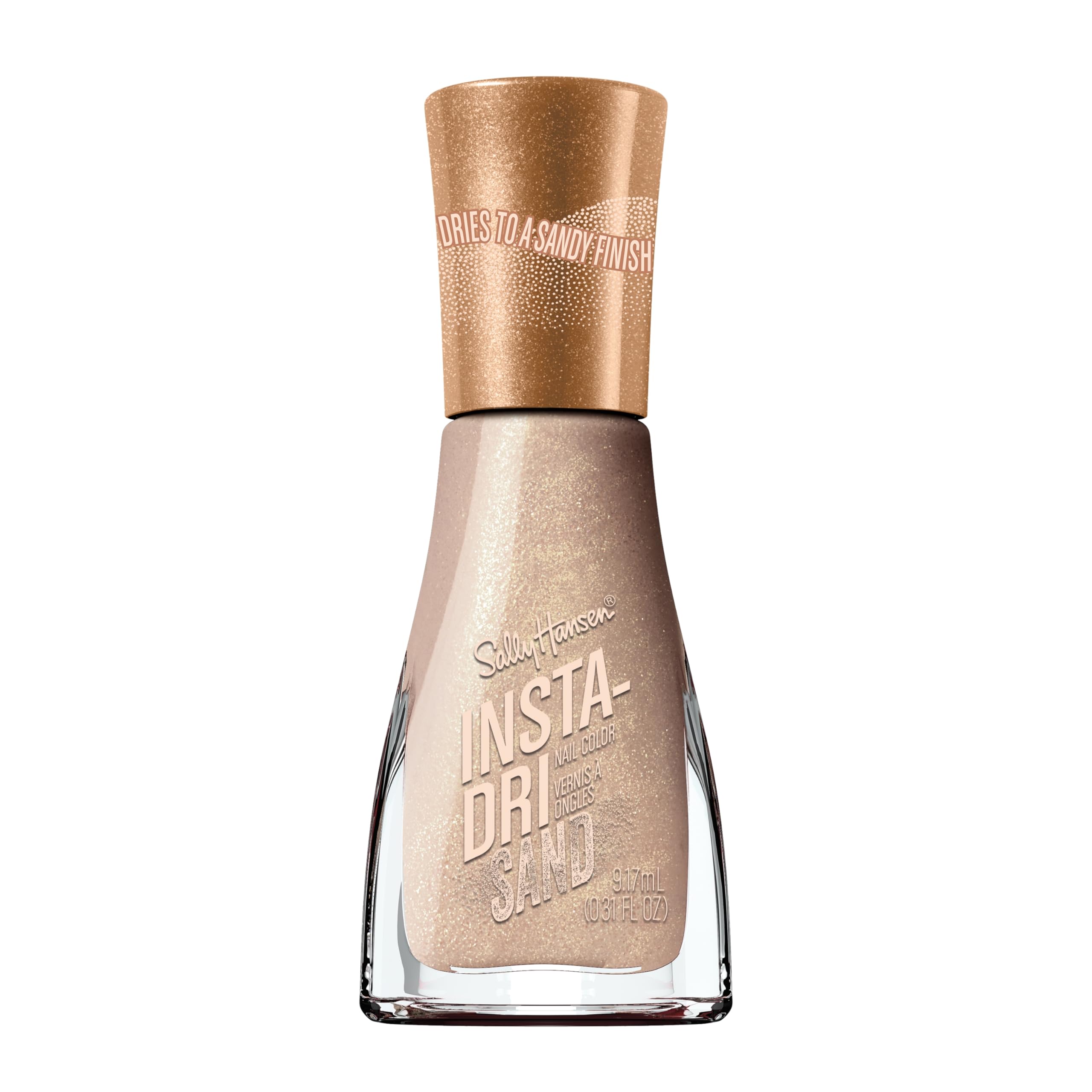 Sally Hansen Insta-Dri Sand Nail Polish | Quick Dry, Long Lasting, Streak-Free Shine | Opaque, Shimmeru | 134 Taupe Notch Sand | Sandy Neutral Beige Nail Color