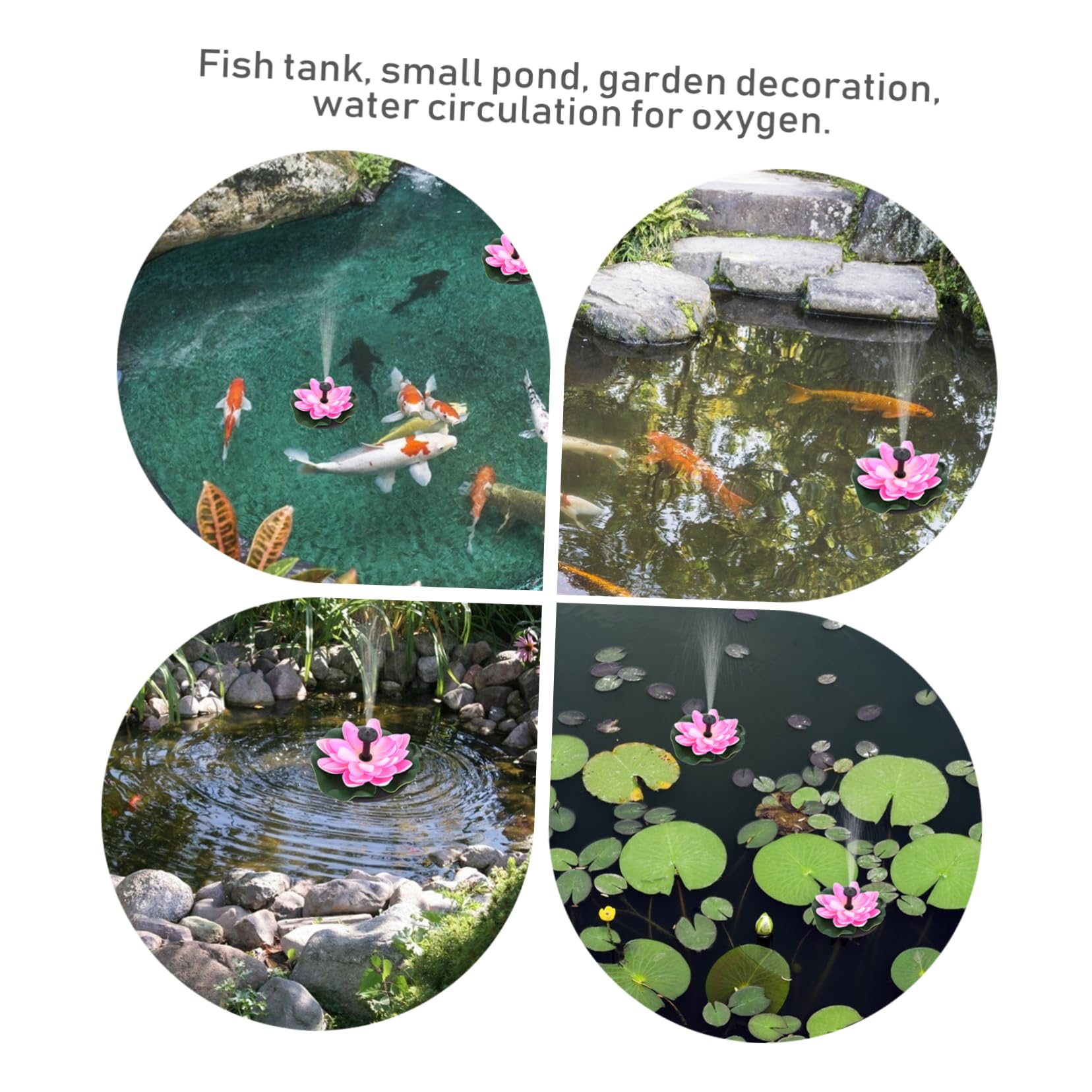 Cabilock Kreative Solarpumpe und Eva Material mit Monokristallinem Silizium Solarbetriebener Lotusbrunnen mit Wasserzirkulation für Gartendekoration und Teich