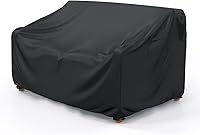 Mrrihand Heavy Duty Waterproof Patio Sofa Cover for 2-Seater Loveseat, Air Vents & Handles, 60x34x30 Inches, Black