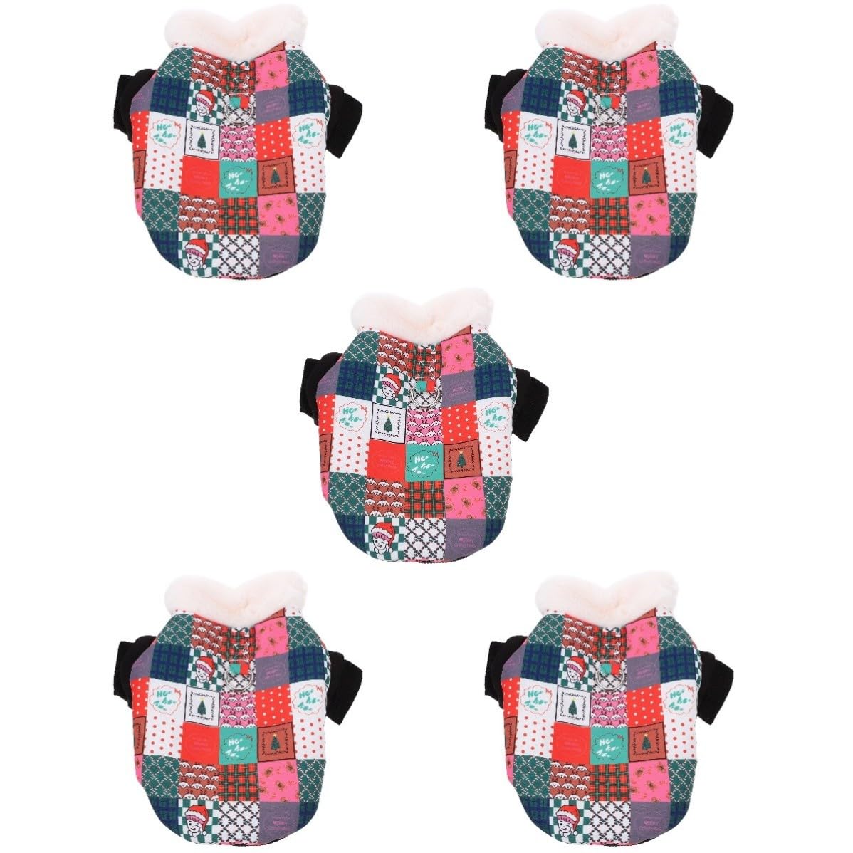 minkissy 5 Pezzi Cappotto Invernale per Cane, Caldo, Natalizio, Taglia Xs,