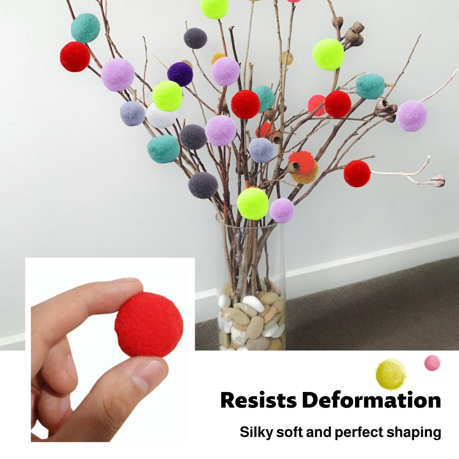 100 Pompones De Fieltro Suave Para Manualidades - Diámetro Aprox. 2 Cm, Colores Variados, Ideales Para Niños Y Proyectos Creativos