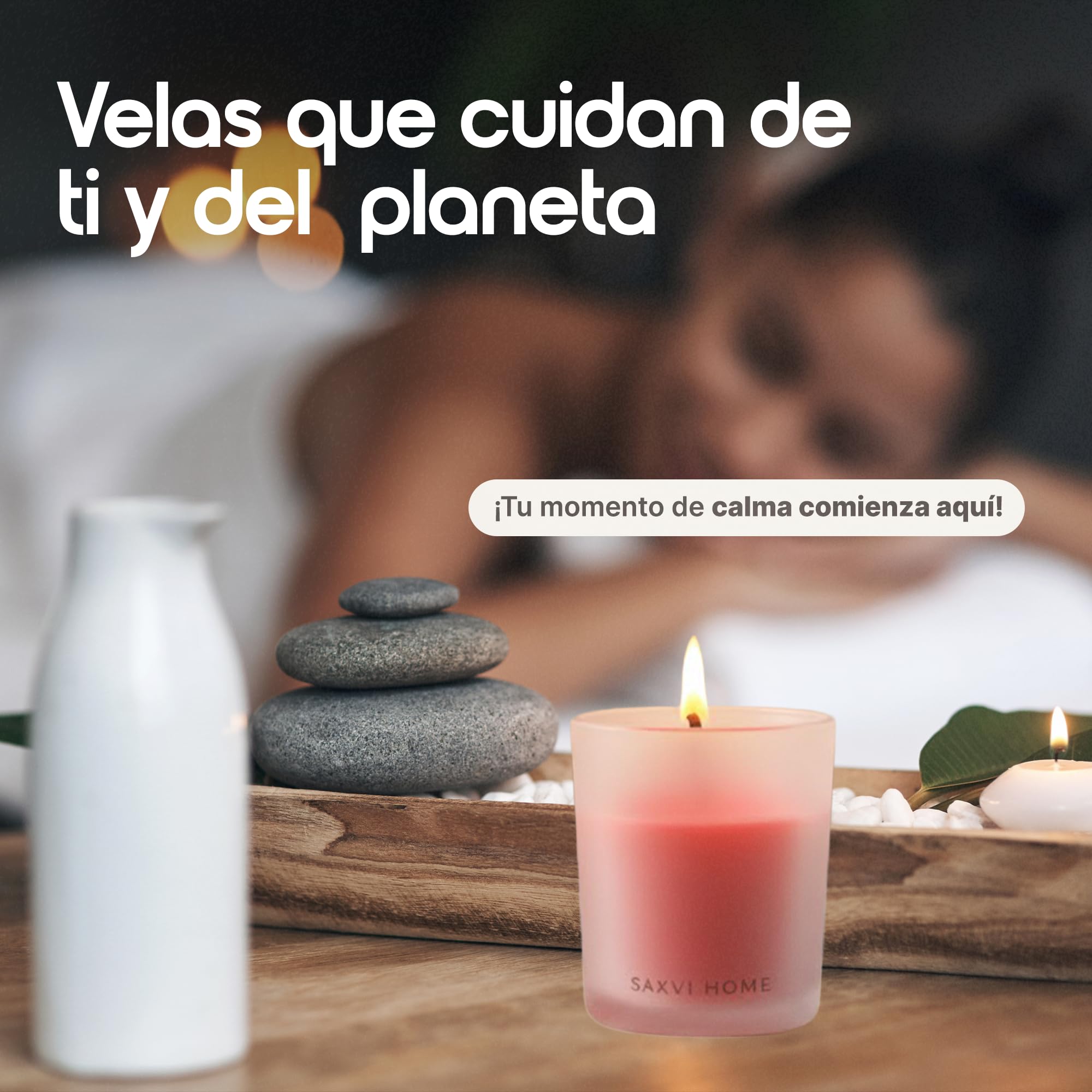Set 2 Velas Cera de Abeja SAXVI HOME - 70 h (Limón y Ylang Ylang) | Velas Aromáticas Artesanales, Aceites esenciales ecológicos, combustión limpia, vaso de cristal, pack regalo mujer