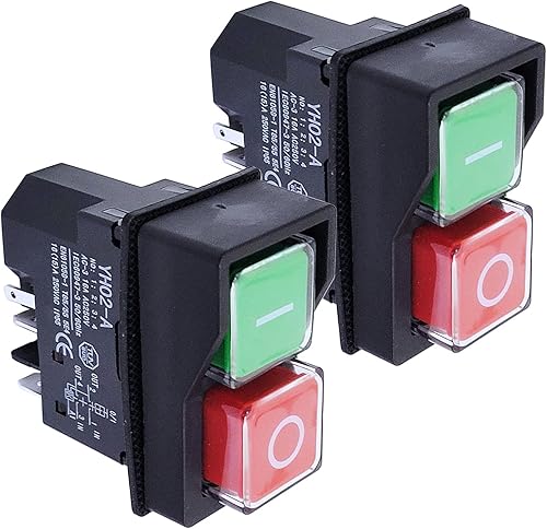 Interruptor de encendido y apagado eléctrico IP55 botón rojo y verde 250 V para Belle Minimix mezclador de cemento interruptor eléctrico reemplazo