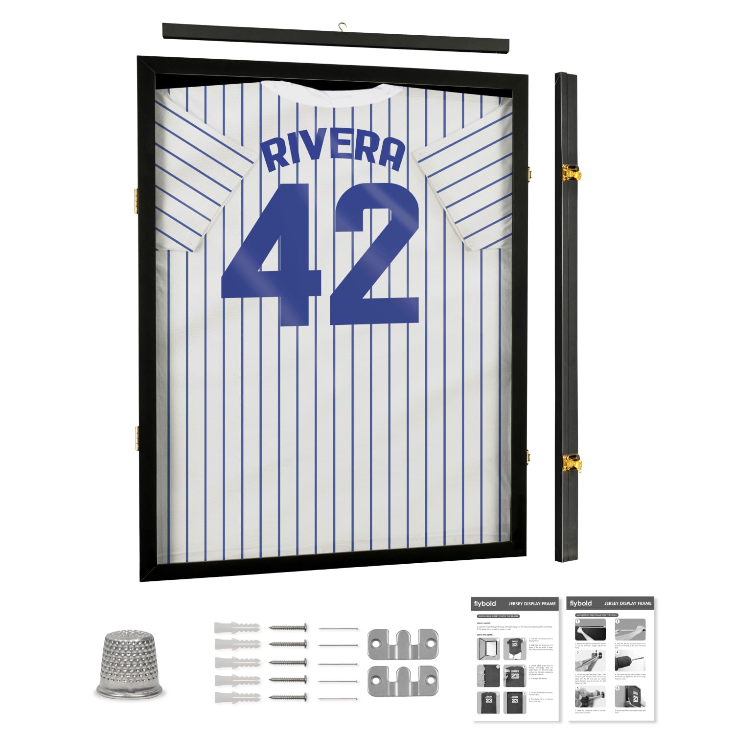 Camiseta Estuche con Marco y Pantalla Expositor con Cerradura con Protección UV Percha Acrílica con Opción de Soporte de Pared para Béisbol Baloncesto Fútbol Americano Fútbol Hockey Camiseta Deportiva