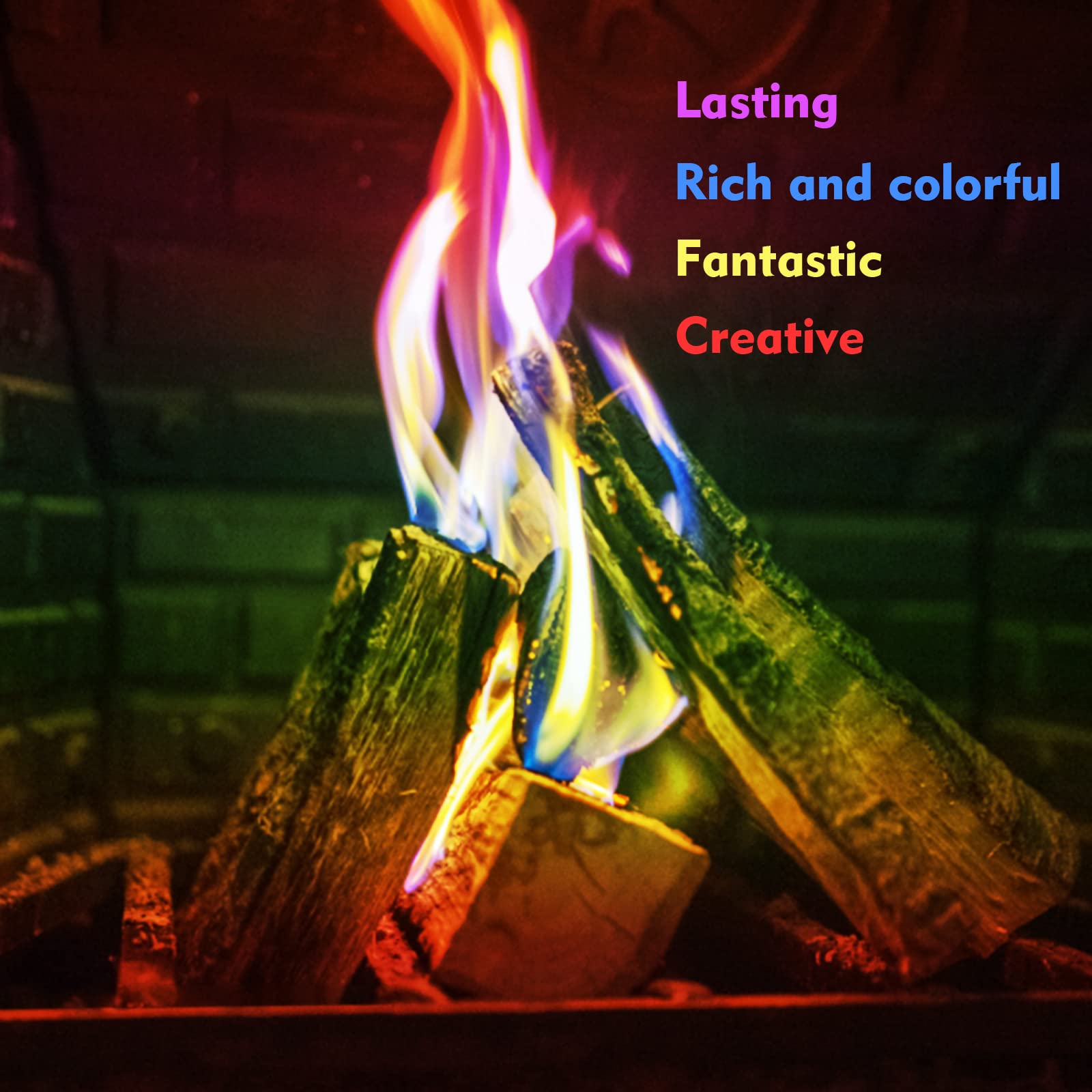 20 Stück Feuerzauber Pulver, Magic Fire, Pulver für Buntes Feuer, Magical Flames für Outdoor-Events, Halloween und Weihnachten, Feuerstellen, Kamine