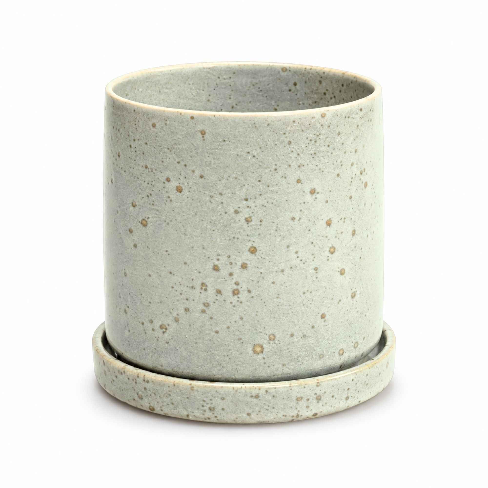 Upper Street Sage Green Reactive Glaze Ceramic Plant Pot 12Cm | Scandi Home | Indoor Planter | Succulent Pot | Plant Lover Housewarming Gift