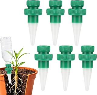 NQEUEPN 6pcs Terracotta Plant Watering Self Terra Cotta Spikes Stakes | Clay Watering Spikes for Plastic Bottles Automatic Plant Waterer for Indoor Outdoor Plants Vacation Garden Irrigation System