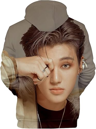 Vista 8 de Xkpopfans Kpop ATEEZ Sudadera con capucha con estampado 3D del tesoro Wooyoung San Mingi