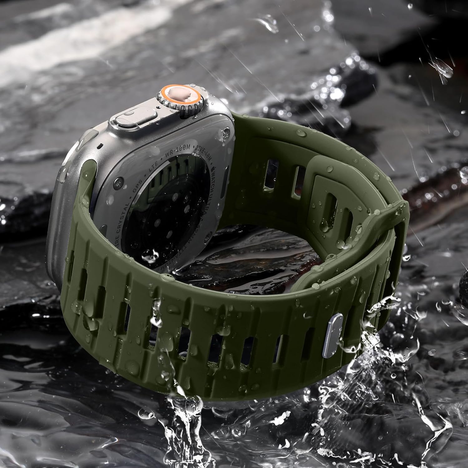 Odbeai Sport Band Compatible with Apple Watch Ultra 2 3/Ultra Band,Compatible with Apple Watch Bands for Men 49mm 46mm 45mm 44mm 42mm,Waterproof Silicone Strap for iWatch Bands All Series SE 11 10 9-1 - Image 4