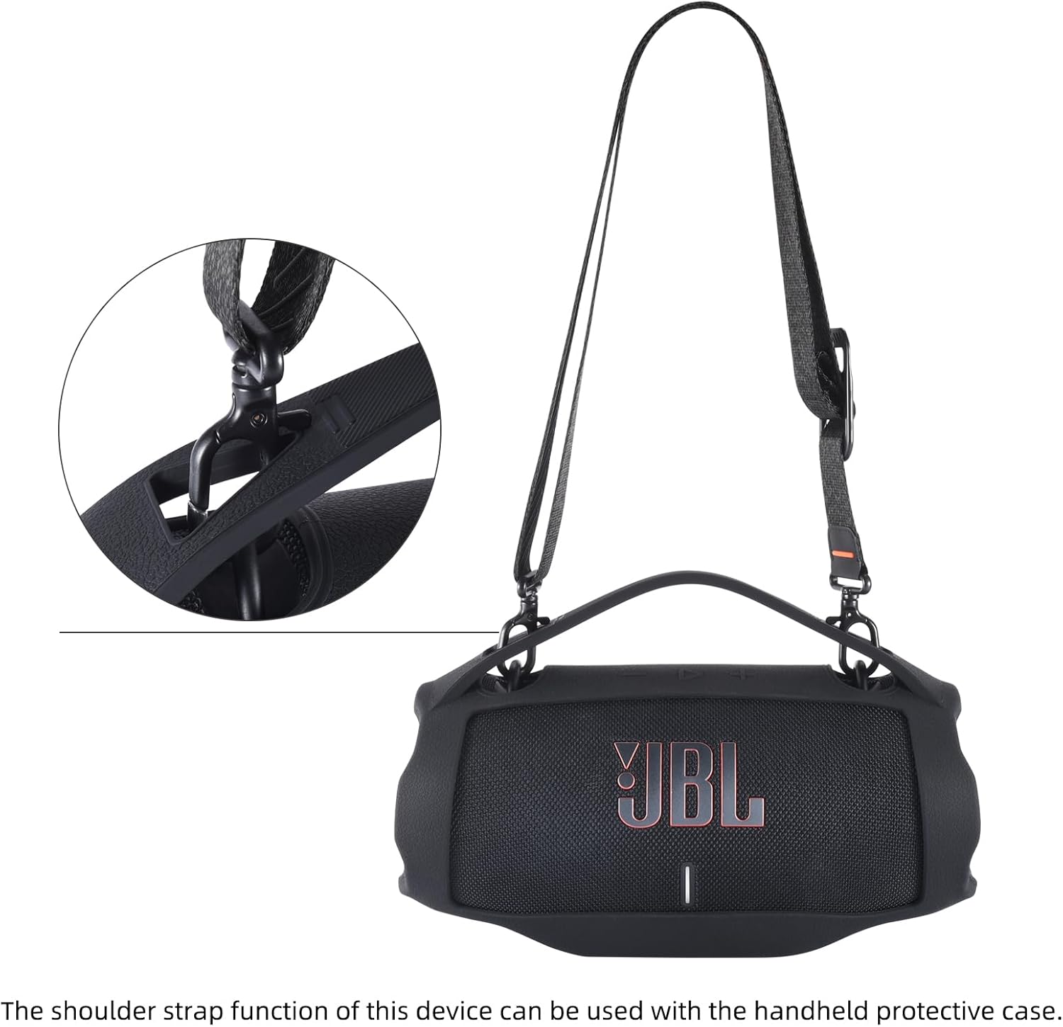 Shockproof Silicone Case for JBL Xtreme 4 Speaker – Anti-Slip Protective Cover, Durable Soft Skin, Full Access to Ports & Buttons, Travel Handle (Black) - Image 4