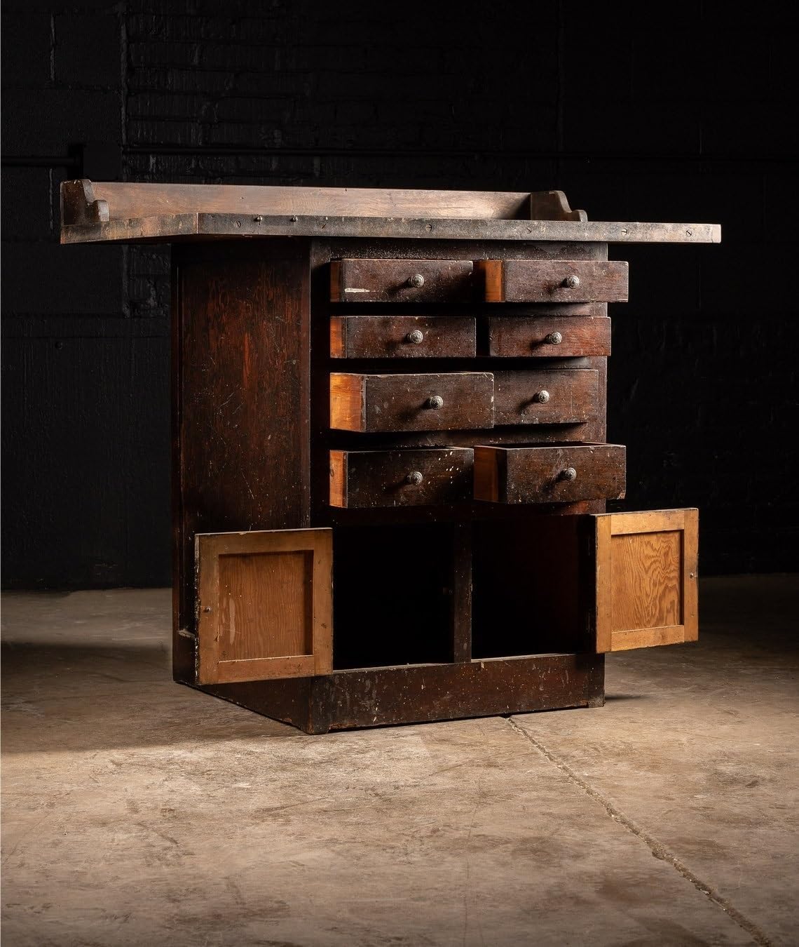 Workbench Cabinet With Dividers for Bedroom, Living Room, Home Office(BROWN)