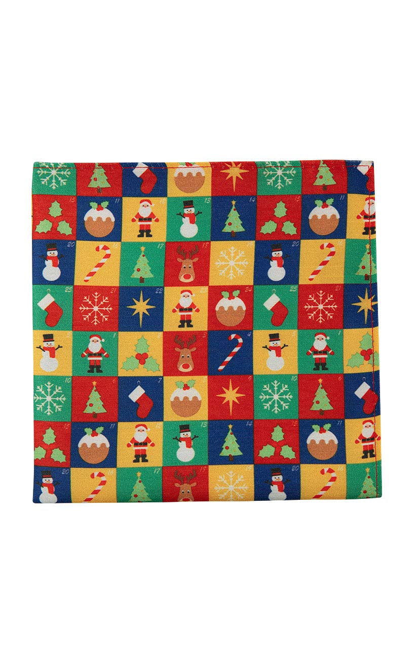 Dobell Mens Multicoloured Advent Calendar Christmas Handkerchief