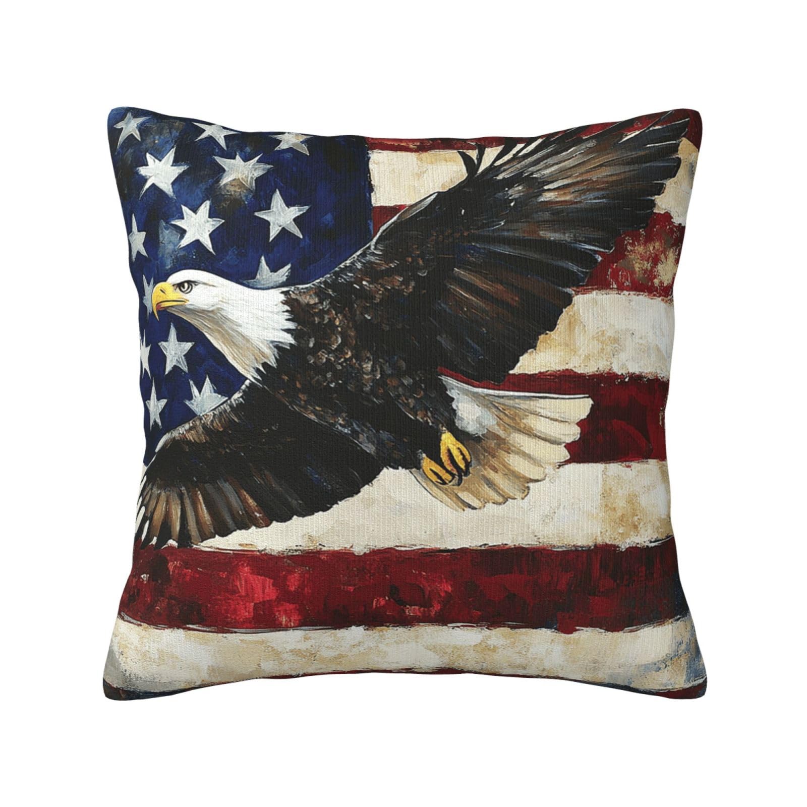 American Eagle Print Decorative Throw Pillow Covers for Sofa, Outdoor and World Cup Celebrations