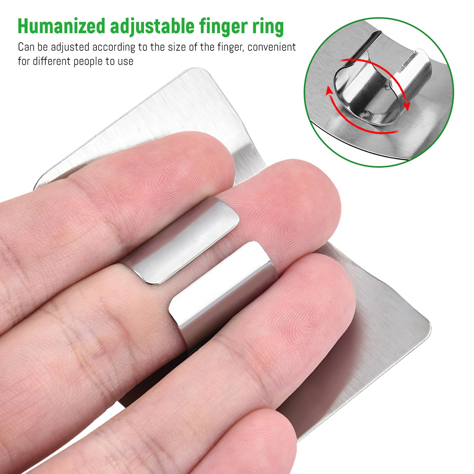 Protector de dedos para cortar alimentos de acero inoxidable
