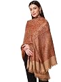 Pashmoda- Women's Faux Pashmina Jamawar Shawl, Wrap (SIZE: 40X80 Inches) (Brown)