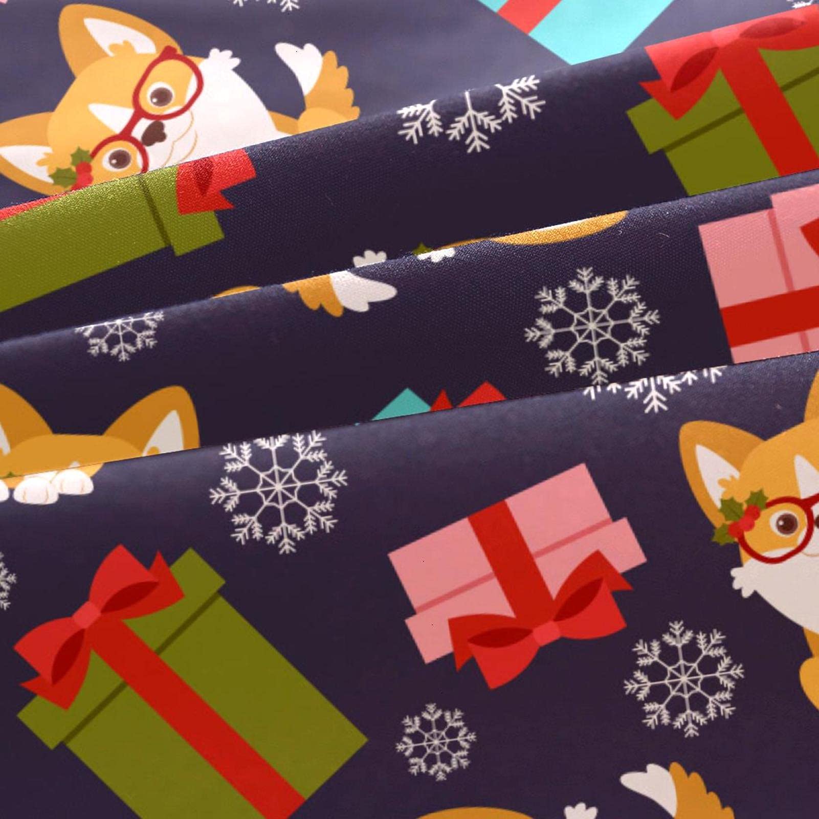 3 sztuki zestawy poszewek na kołdrę uroczy pies corgi Boże Narodzenie wzór miękkie tencel zestawy pościeli dla dzieci chłopców dziewcząt poszewka na kołdrę z 2 poszewkami na zamek błyskawiczny, bez kołdry
