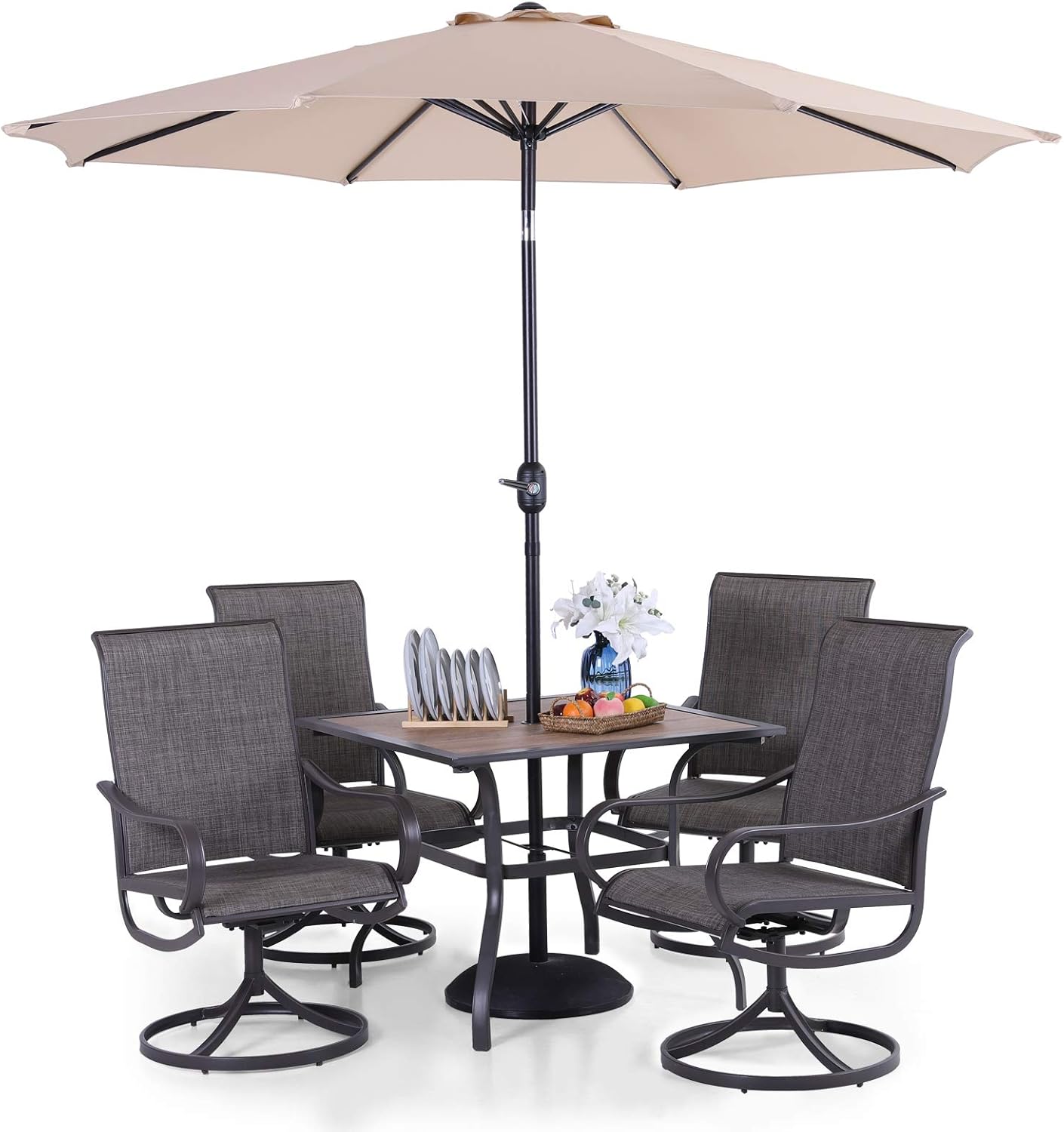 Grey patio set with umbrella Clearance