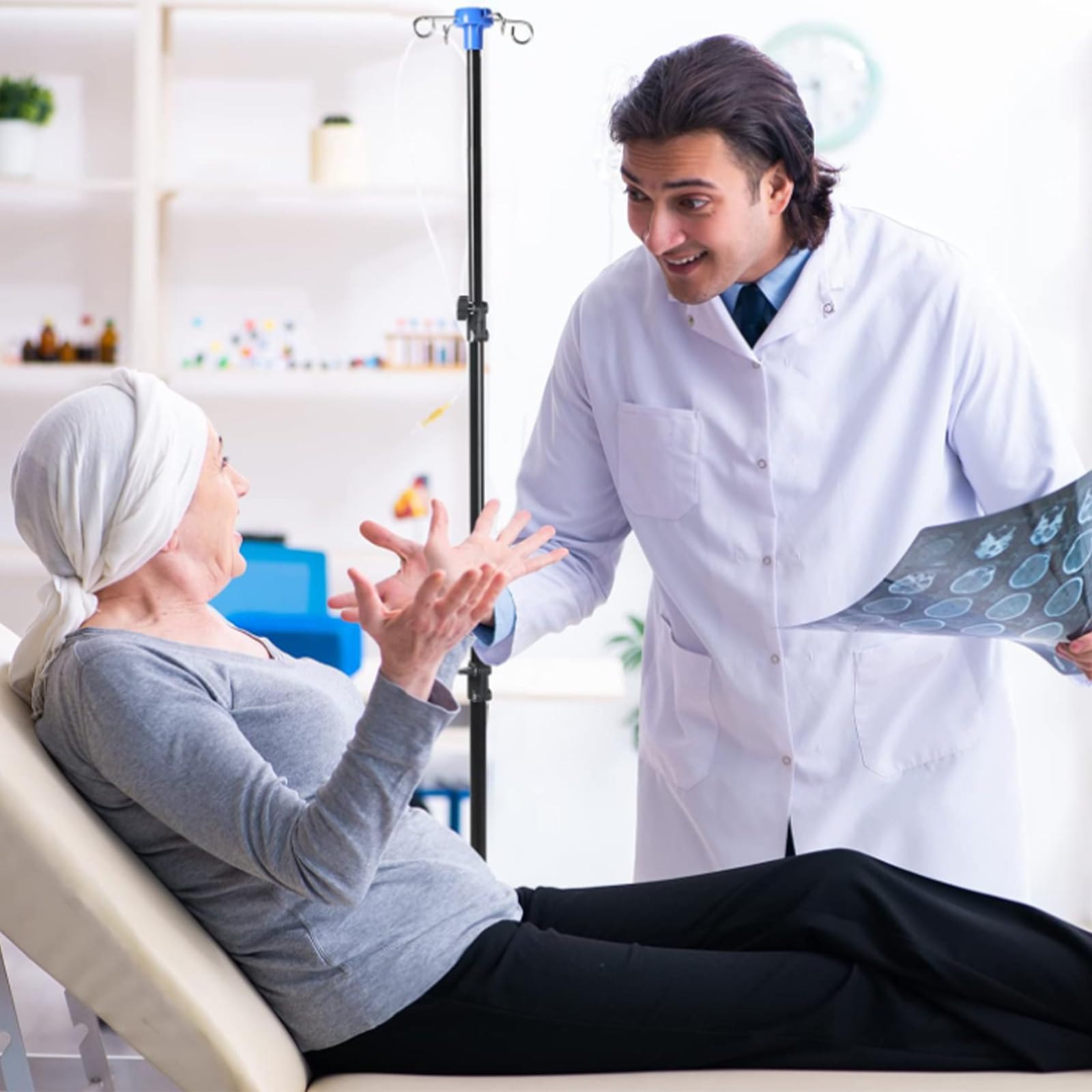 Supporto verticale pieghevole per infusione 2M Supporto per sacca antigoccia Lunghezza regolabile Supporto per flebo per l'assistenza clinica domiciliare
