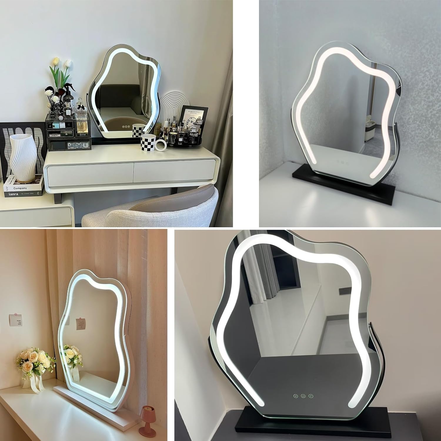 卓上鏡 LED化粧鏡 化粧鏡 女優ミラー ハリウッドミラー大型 卓上ミラー 三色照明モード 明るさ調節可能 卓上 大きい デスクトッ 女優ミラー  ハリウッドミラー 化粧鏡 卓上/壁掛け両用女優鏡 ライト付きミラー 鏡 大きい 卓上/壁掛け両用可能 3色ライトモード HANSONG 女優 ...