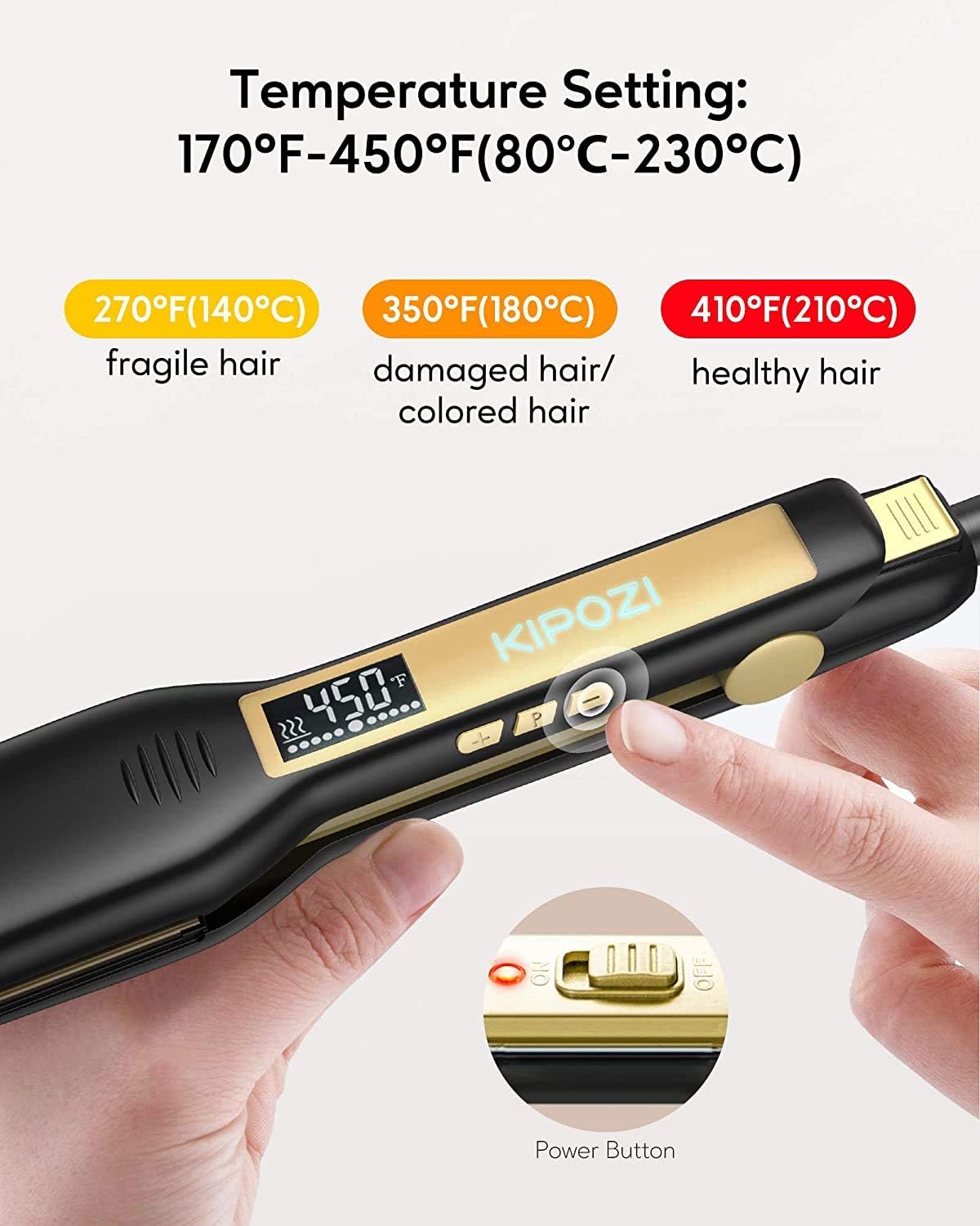 Professional Titanium 1.75Inch Flat Iron Hair Straightener & 2-in-1 Hair Styler with Digital LCD Display, Dual Voltage Instant Heating for Professional Straightening and Curling. (Blue)