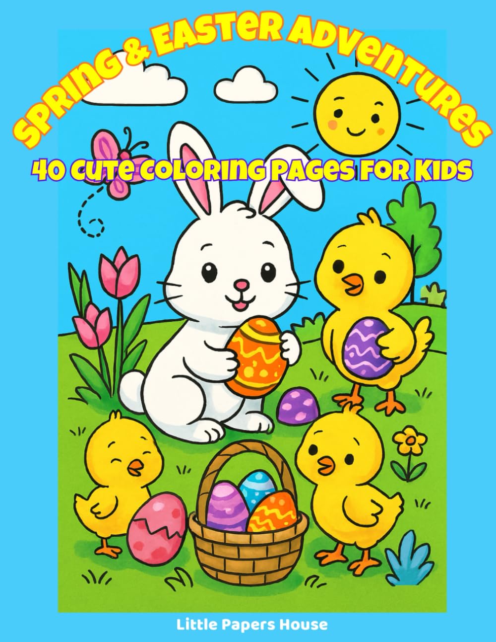 Spring & Easter Adventures: 40 Cute Coloring Pages for Kids
