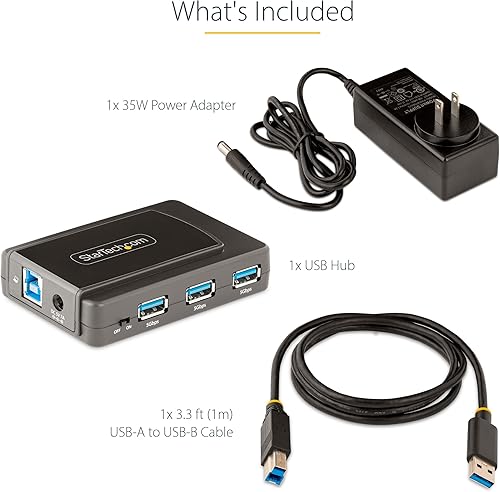 Miniatura 7 de Concentrador USB de 7 puertos con interruptor de encendidoapagado, USB 3.0 5Gbps, USB-A a 7x USB-A, concentrador de expansión USB-A autoalimentado