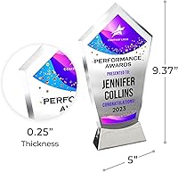 Vista 4 de Placa de vidrio personalizada de 9 1/4 pulgadas, placa personalizada como premios y trofeos, placas de vidrio para premios como jubilación