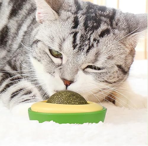 Miniatura 5 de Pelota de hierba gatera de juguete de pared, paquete de 3 juguetes Silvervine para gatos de interior, dientes que rechinan los dientes, rodillo de