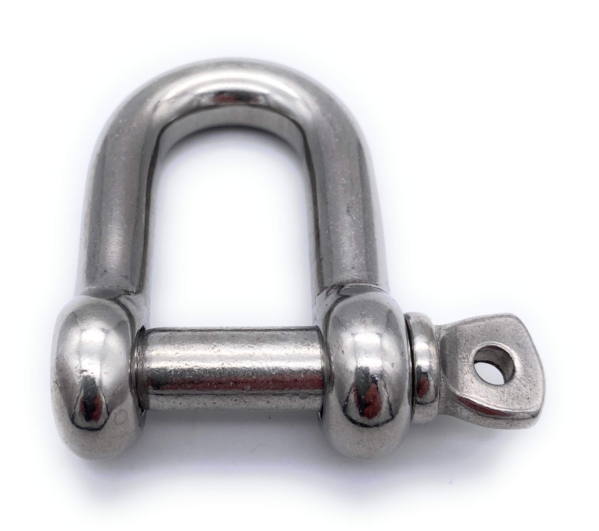 1 Stk. V4A Edelstahl Schäkel Ø 10 mm gerade kurze Form | EINGEPRÄGTE Tragfähigkeit (WLL): 1000kg [Größe Wählbar 4-20 mm] (10mm)