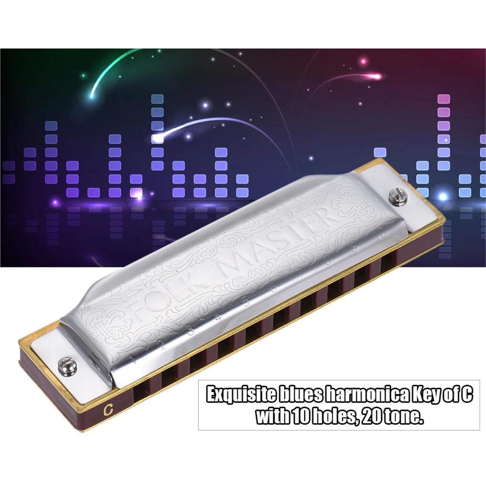 Harmonijka Ustna Dla Początkujących Harmonijki Standard Key Of Cabef Key 10-Hole 20 Tone Diatonic Blues Gaita Harmonica Dla Początkujących(F Key)