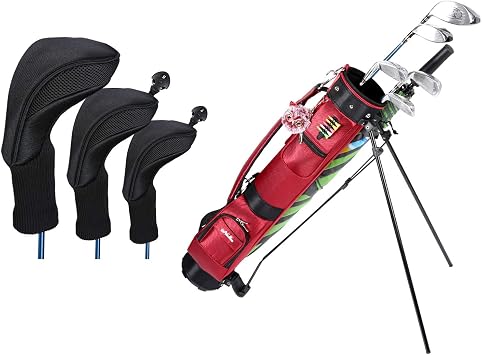 LONGCHAO Golf Club Head Cover Set with Golf Stand Bag