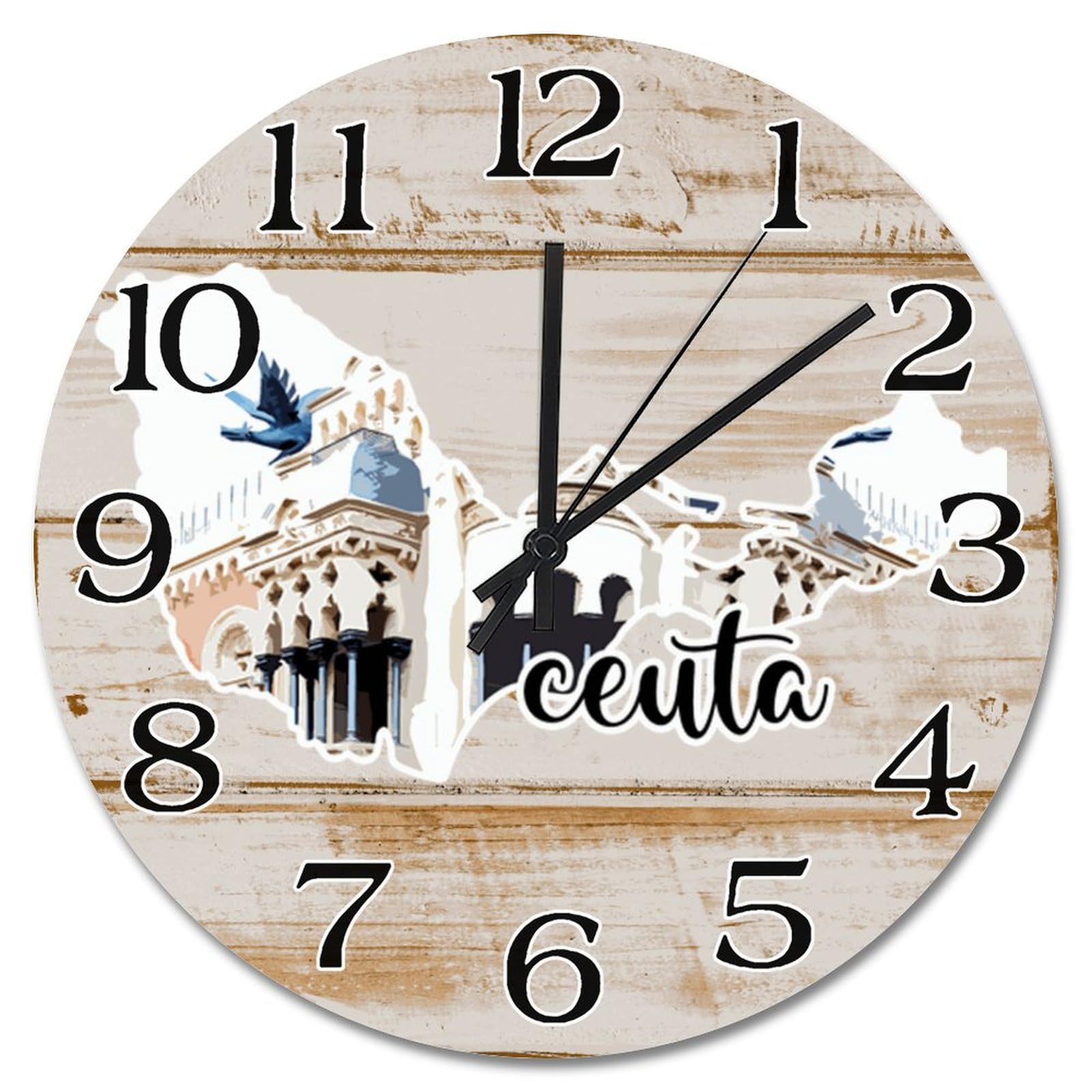 Horloge murale Ceuta silencieuse grande taille pour chambre et bureau