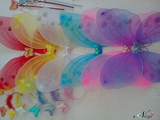 Negi Fairy Butterfly Wings Costume for Baby Girl Angel Birthday Party (Colour May Vary) (Fairy Butterfly Wings Costume)